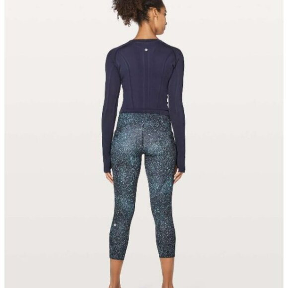 Lululemon Lead the Pack Crop‎ 23" Mineralize Multi Black Blue Leggins Size 6 - Picture 2 of 14